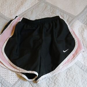 Nike Women's Black and Pink Athletic Shorts